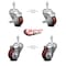 Service Caster 3.5 Inch Maroon Polyurethane Swivel 3/8 Inch Threaded Stem Caster Brakes, 2PK TS20S3514-PPUB-MRN-TLB-381615-2-S-2 - alternate 1